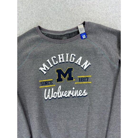 NWT Michigan Wolverines Campus‎ Crew Sweatshirt (Women's Large) Gray - Picture 2 of 12